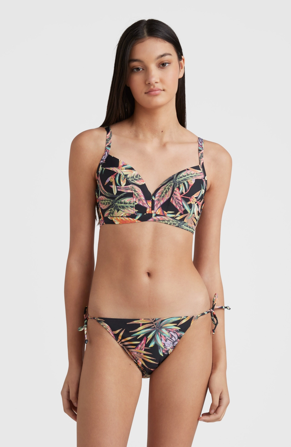 Bas de Bikini O'Neill Women Bondey Black Tropical Flower