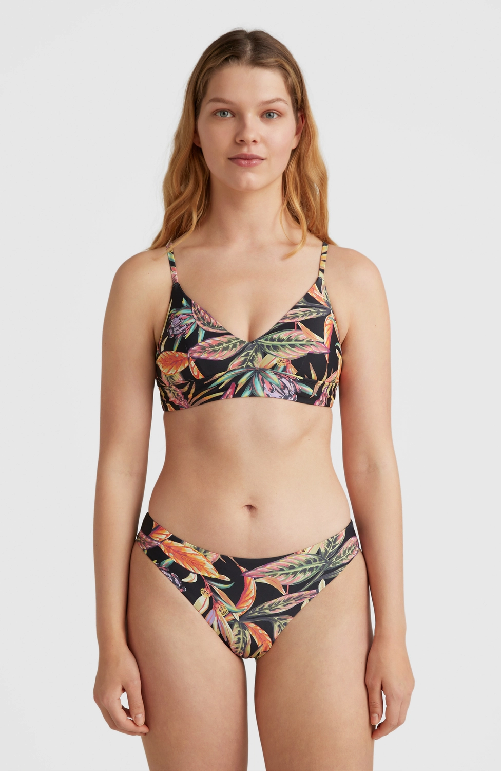 Bas de Bikini O'Neill Women Maoi Black Tropical Flower