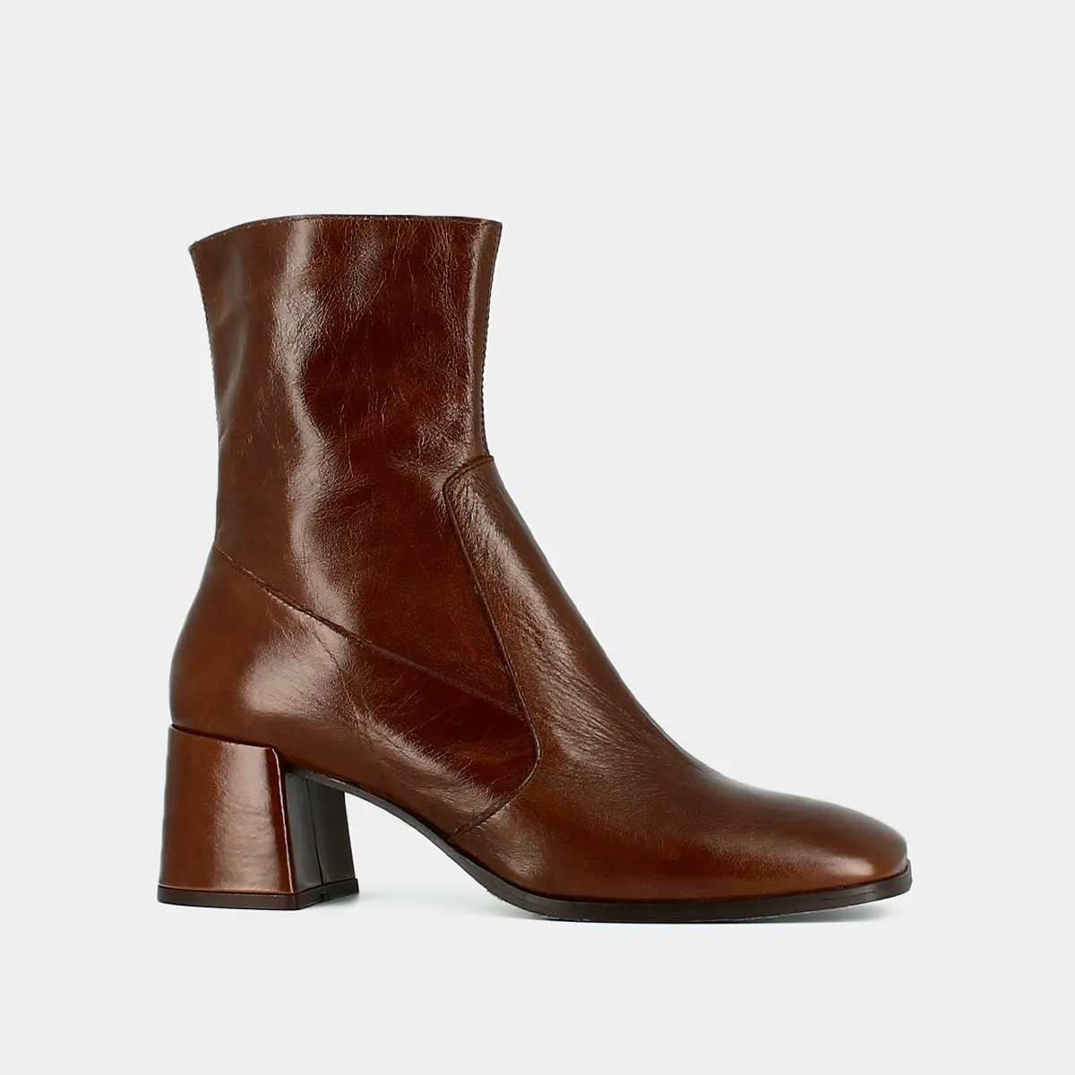 Bottines à bouts ovales en cuir vieilli marron pour Unisexe | Jonak