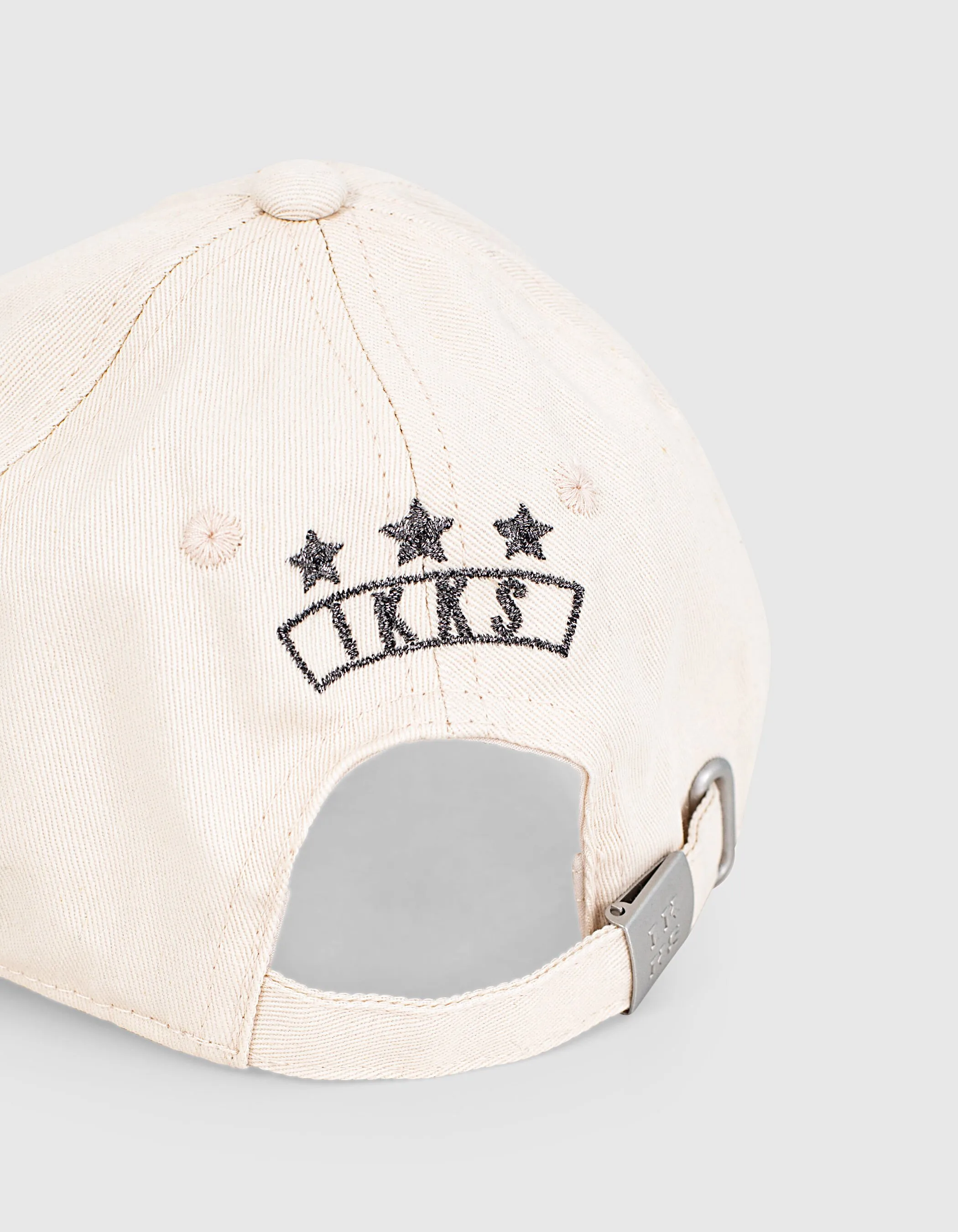 Casquette beige clair chiné brodée épingle fille