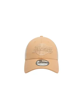 Casquette New Era Homme LA Lakers NBA 9FORTY Trucker Marron