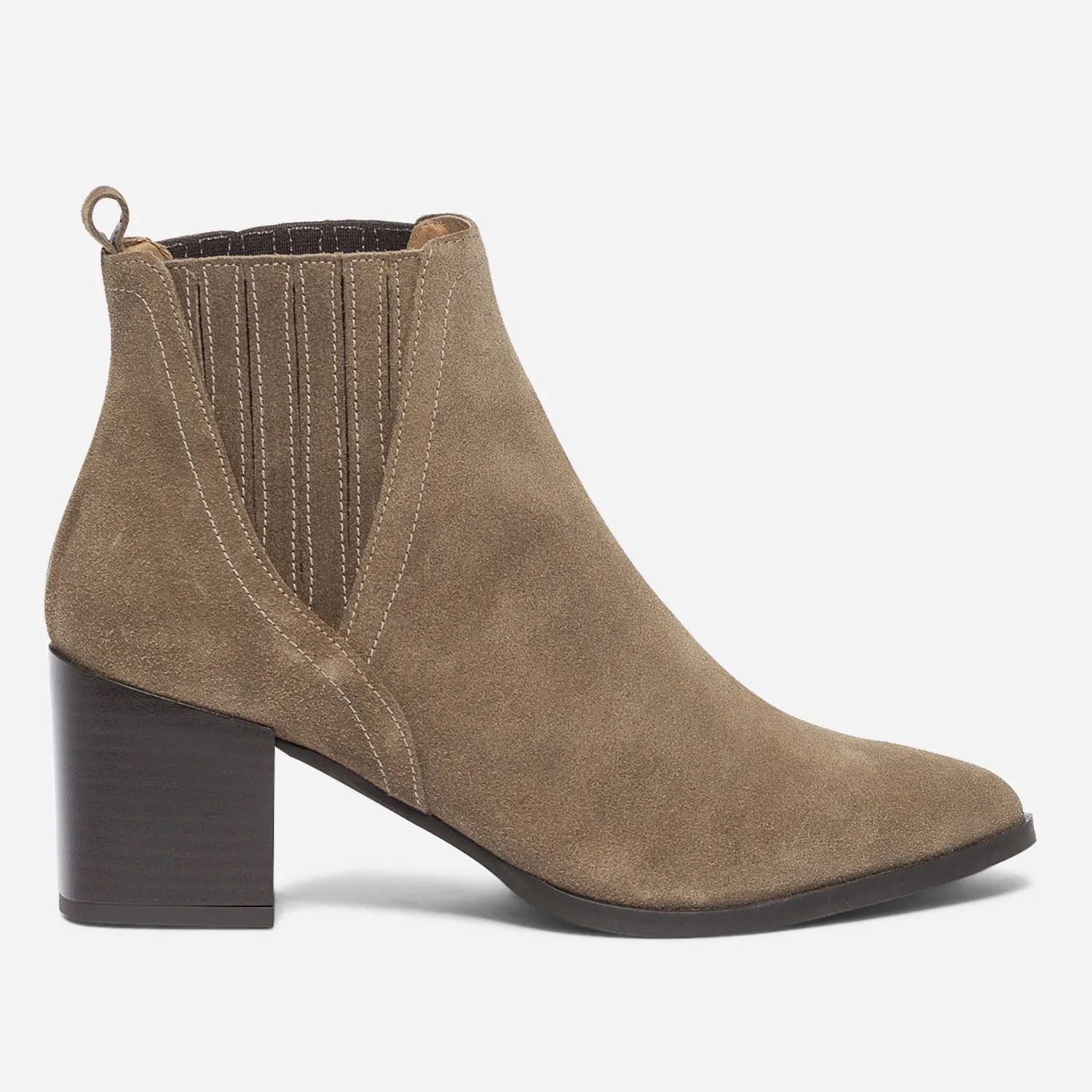 Chelsea boots TEXTO taupe en cuir velours éco-conçu - Boots / bottines Femme | ERAM