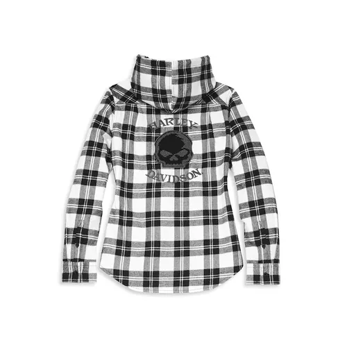 CHEMISE/ML CAPUCHE PLAID WG