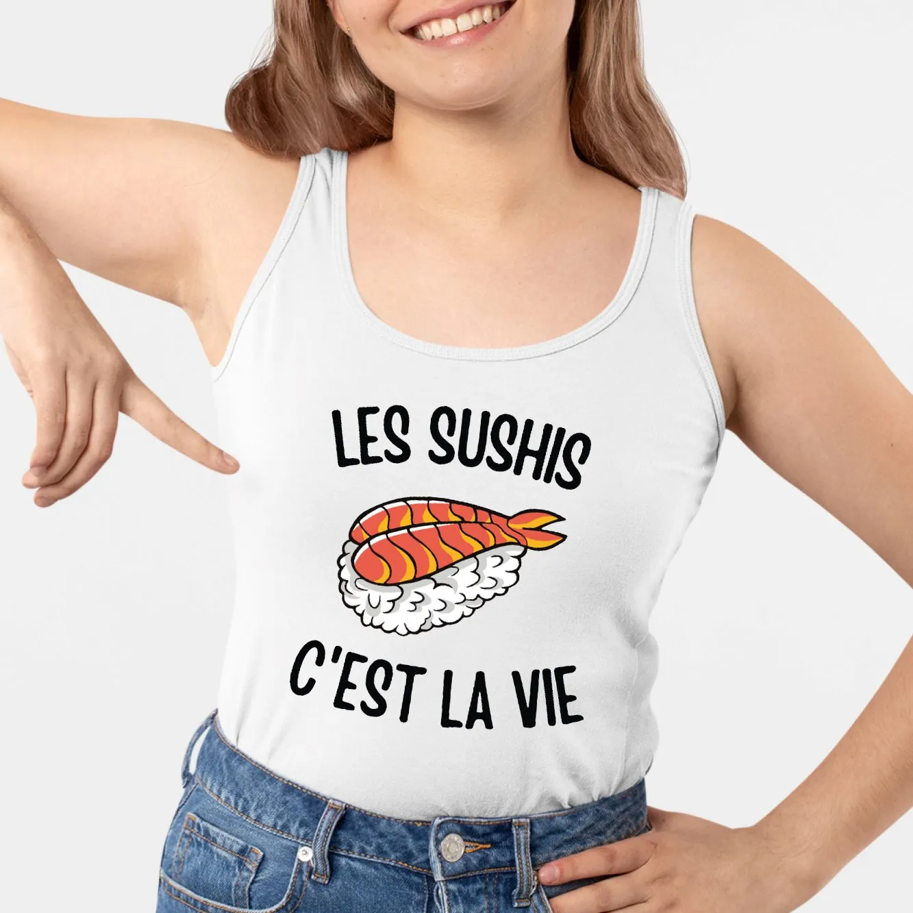 Débardeur Femme Les sushis c'est la vie