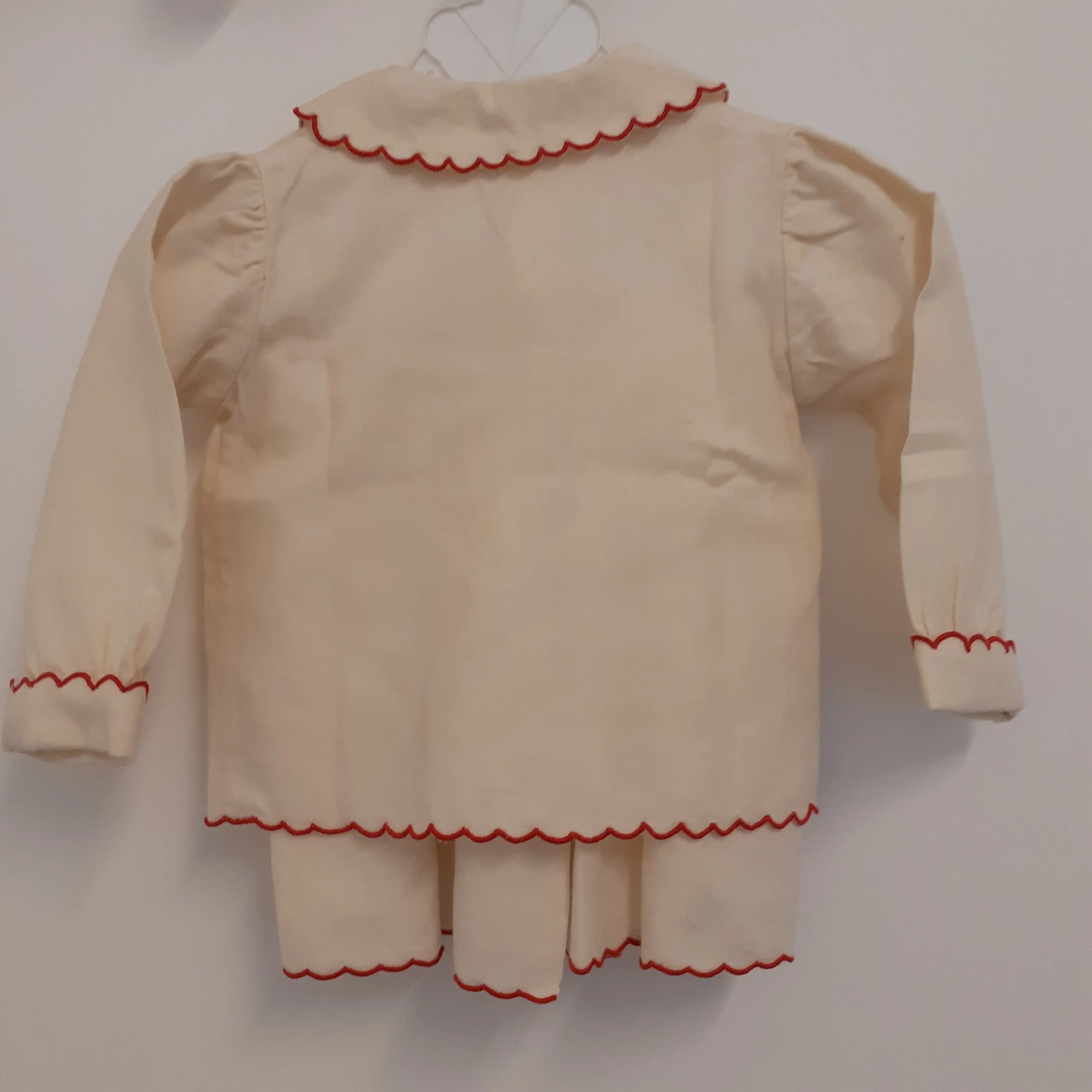 Ensemble en coton pour bébé - veste + robe - brodé à la main - année 50 - style vintage