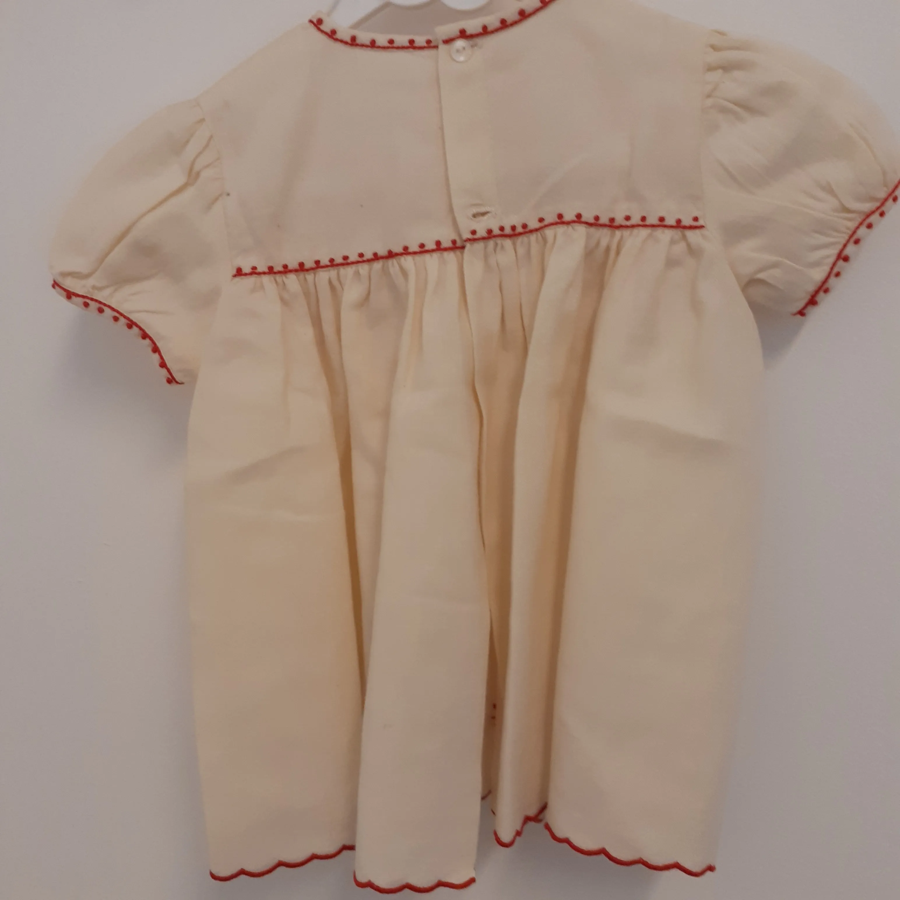 Ensemble en coton pour bébé - veste + robe - brodé à la main - année 50 - style vintage