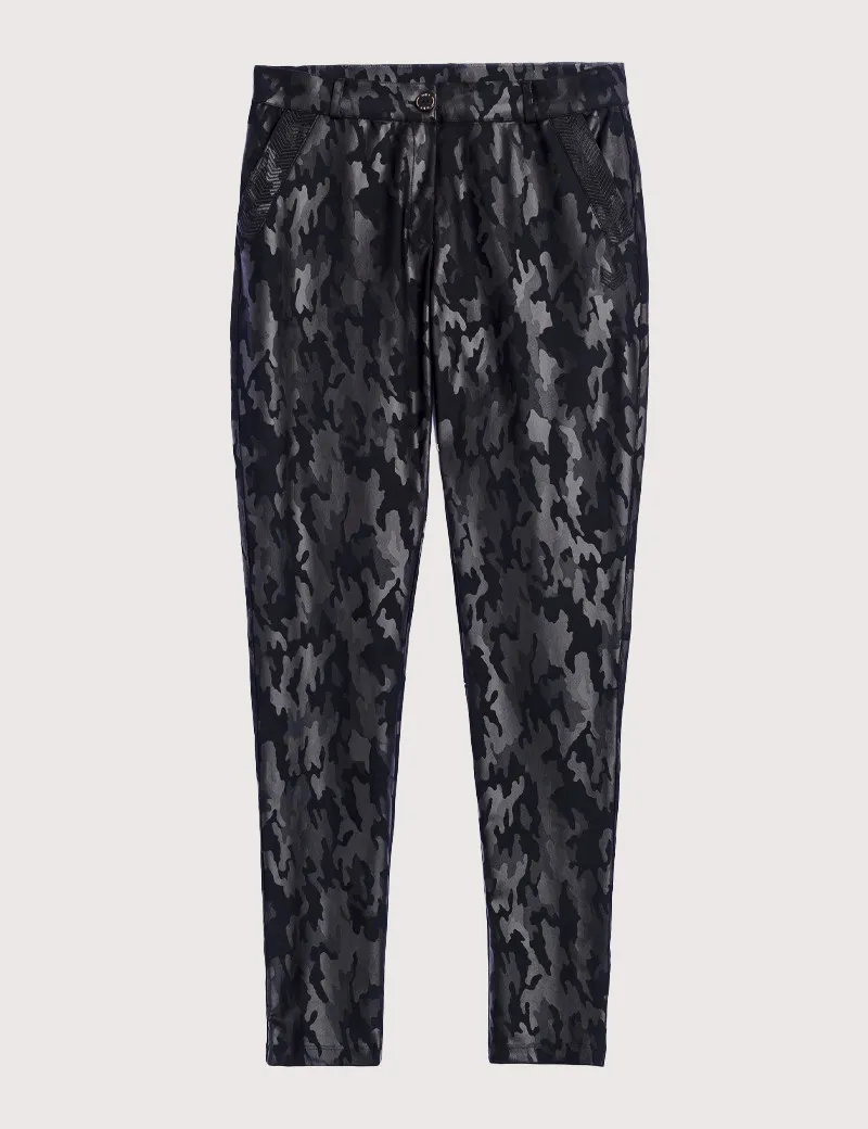 HBT - Basics Insolites | Christina Pantalon Chino Noir Camo