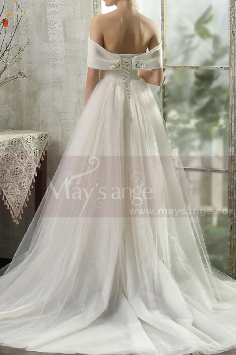 Magnifique Robe De Mariée Princesse Duchesse Décolleté Tulle