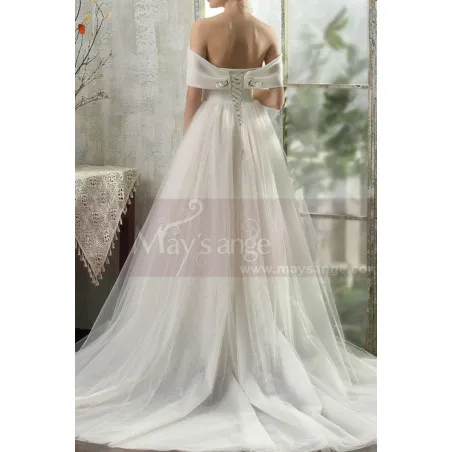 Magnifique Robe De Mariée Princesse Duchesse Décolleté Tulle