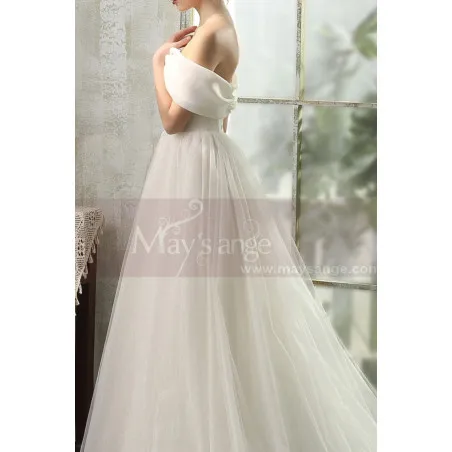 Magnifique Robe De Mariée Princesse Duchesse Décolleté Tulle