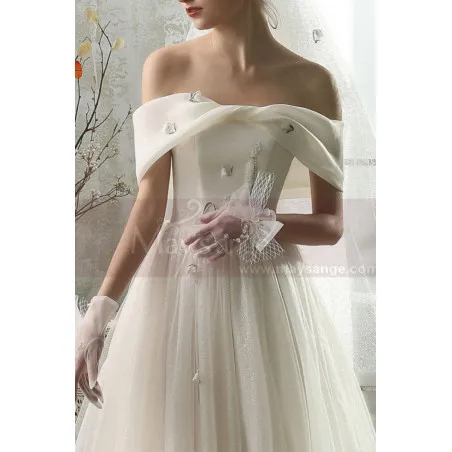 Magnifique Robe De Mariée Princesse Duchesse Décolleté Tulle