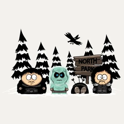 North park - t-shirt en coton bio - parodie south park &amp; game of thrones