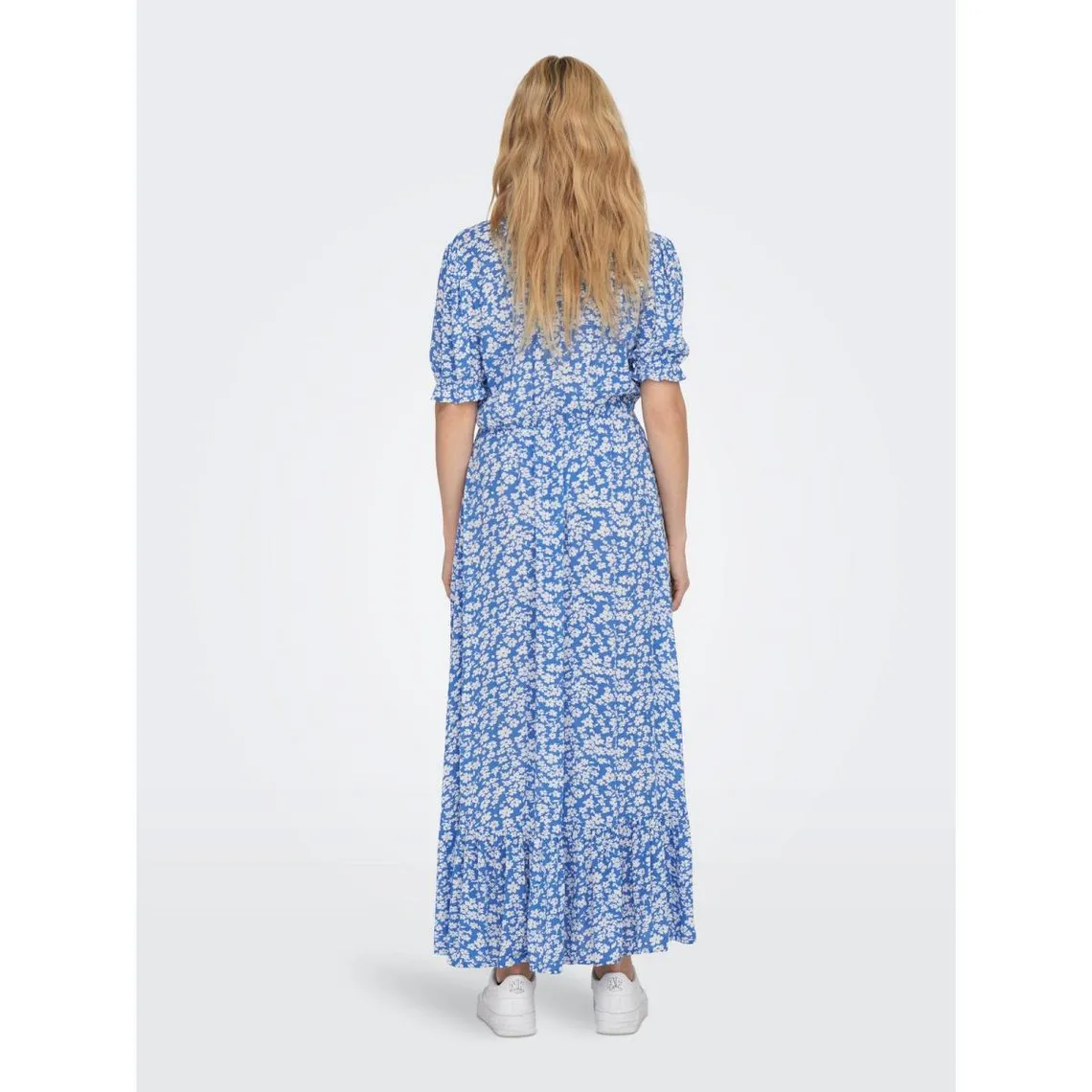 ONLCHIANTI - Robe longue avec taille élastiquée bleu en viscose | 3 Suisses