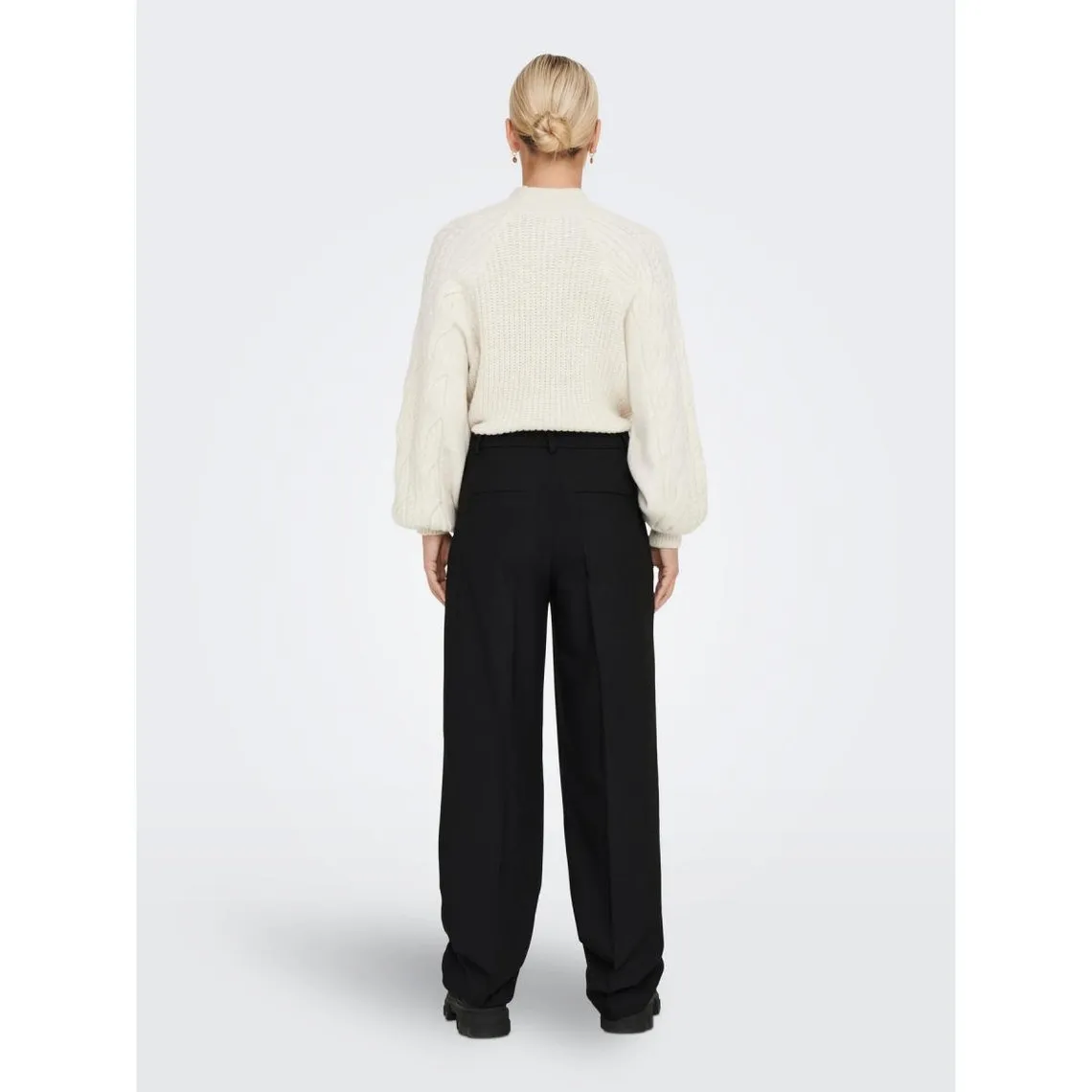 Pantalon à jambe large noir Lena | 3 Suisses