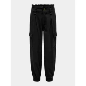 Pantalon cargo bas resseré saige noir fille - Only | wimod