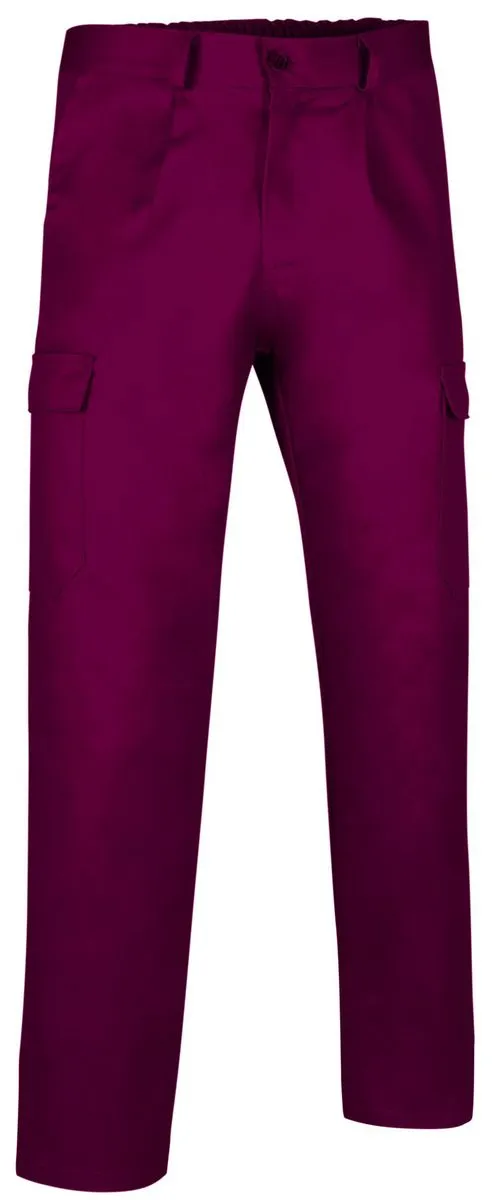 Pantalon de travail multipoches - Homme - CHISPA - rouge bordeaux 