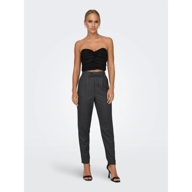 Pantalon rayé pop trash naja gris femme - Only | wimod