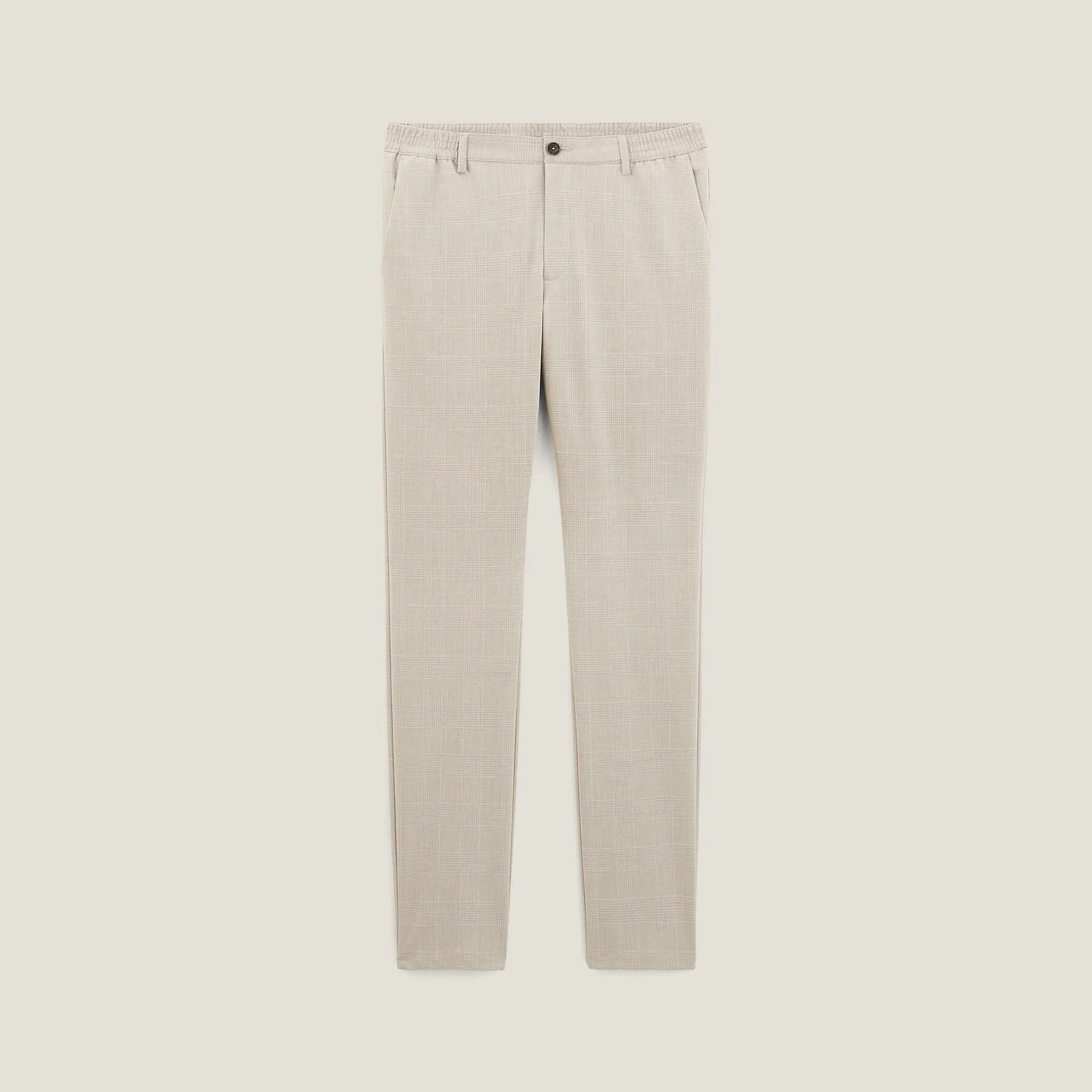 Pantalon slim à carreaux bi-stretch Beige | Jules