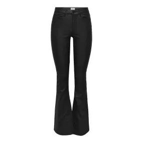 Pantalon taille moyenne noir en viscose Dee | 3 Suisses