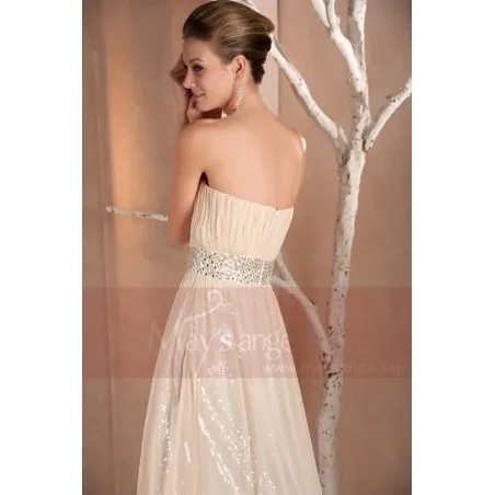 Robe bustier longue Capucine tenue de soirée champagne-maysange