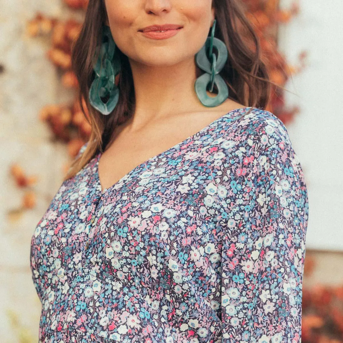 Robe courte imprimée Nina Réédition bleu en viscose | 3 Suisses