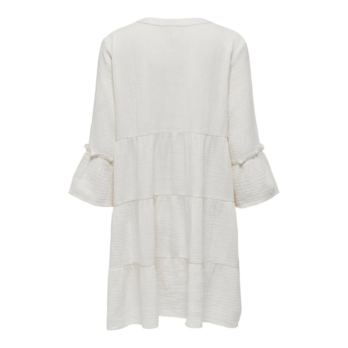 Robe courte manches 3/4 blanc en coton bio Ruby | 3 Suisses