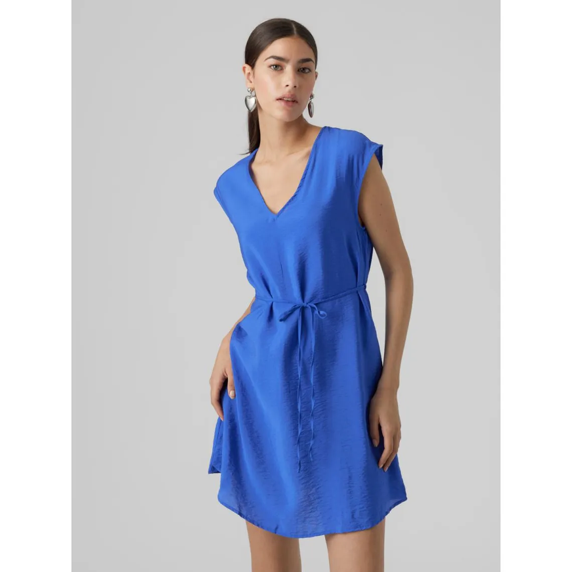 Robe courte Regular Fit Col en V Sans manches Court bleu | 3 Suisses