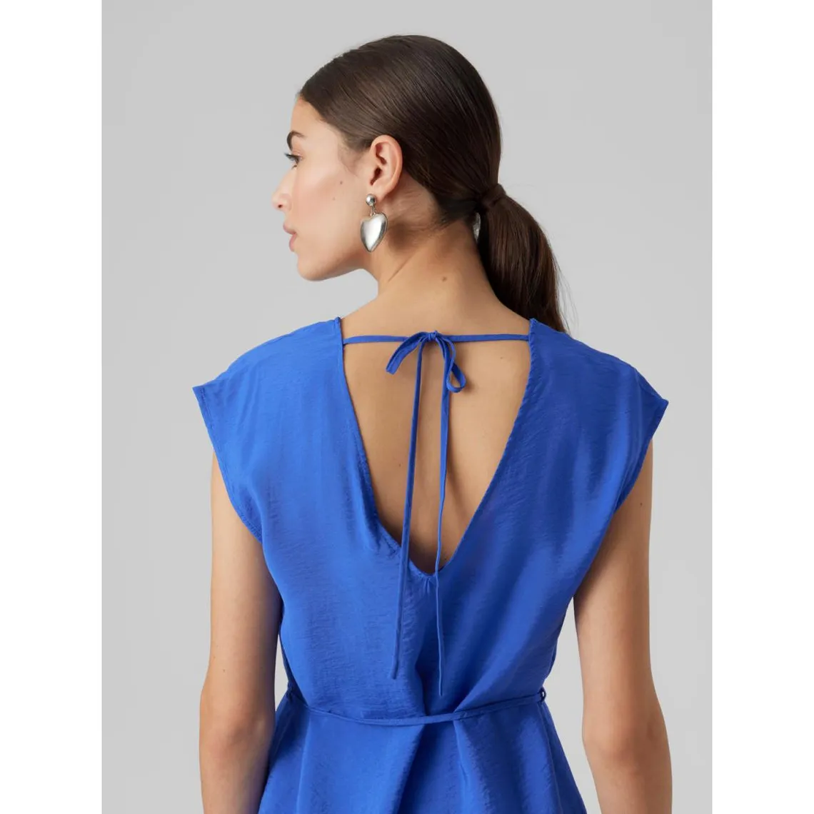 Robe courte Regular Fit Col en V Sans manches Court bleu | 3 Suisses