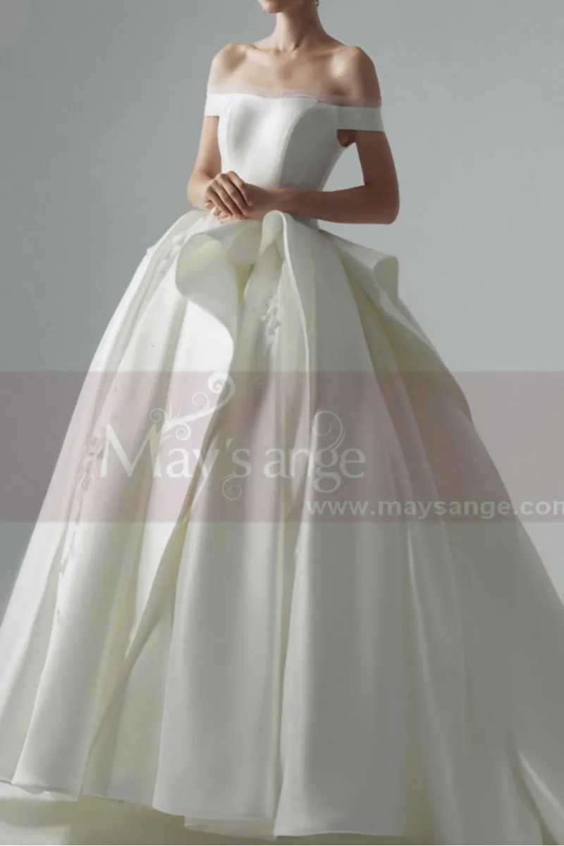 Robe De Bal Princesse Mariage Blanc Cassé Jupe Multi Couche