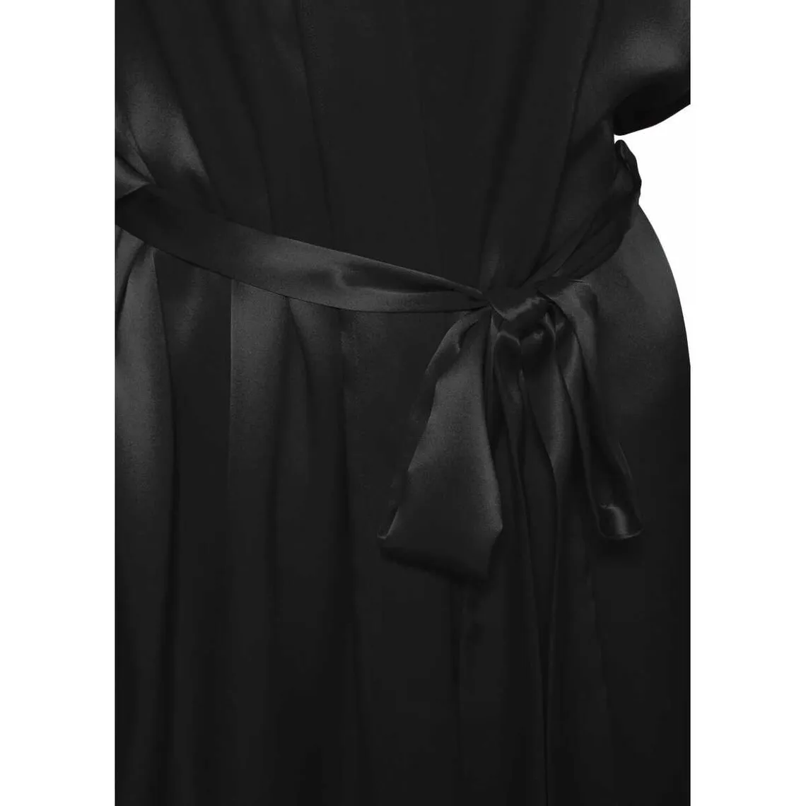 Robe De Chambre Mi longueur 100% Soie Naturelle Classique noir | 3 Suisses