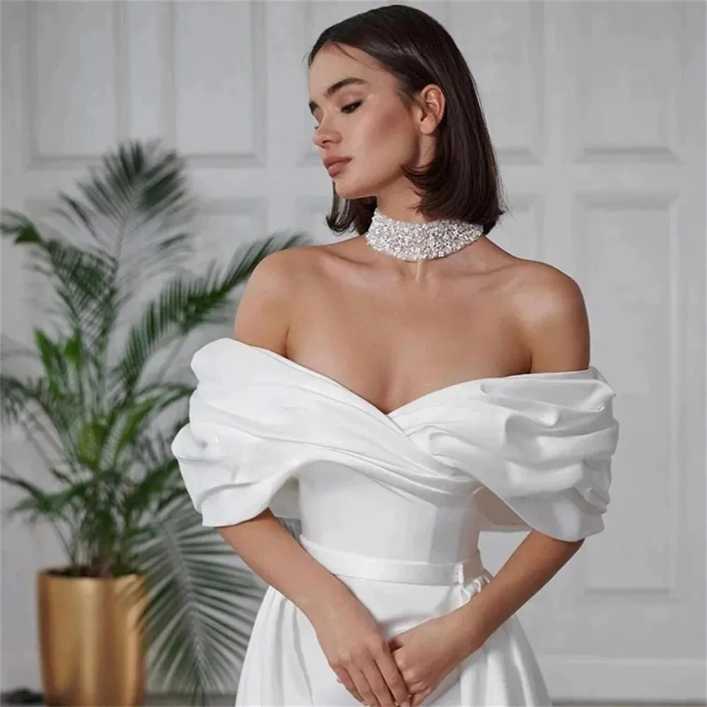 Robe De Mariée Courte Détachable Blanche