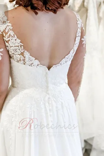 Robe de mariée Simple Manche Longue Fermeture éclair Printemps Longue