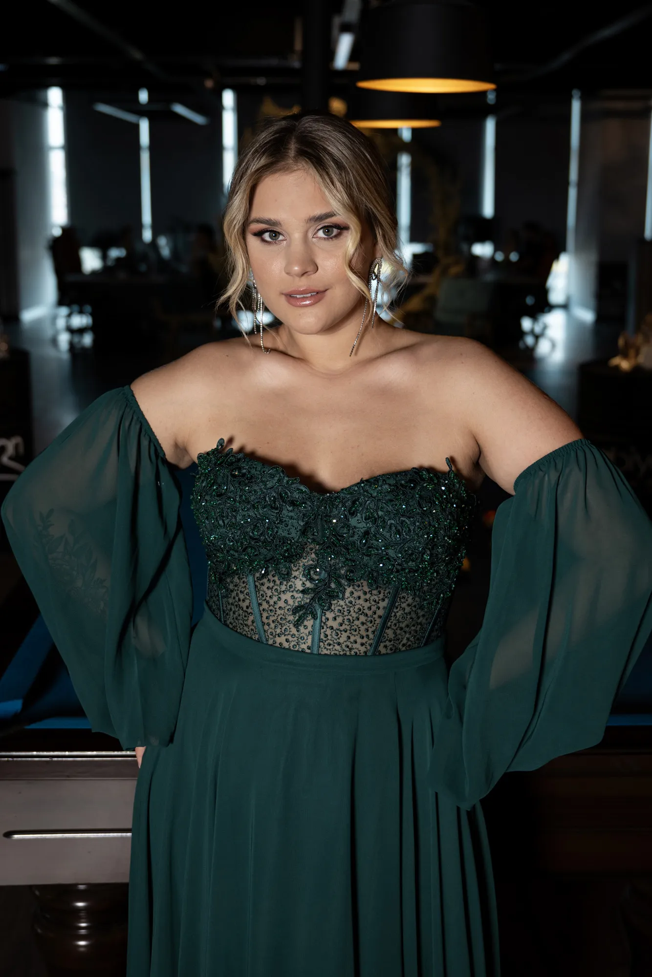 Robe De Soirée Grande Taille Mousseline Longue Bleu Marine ABU4000