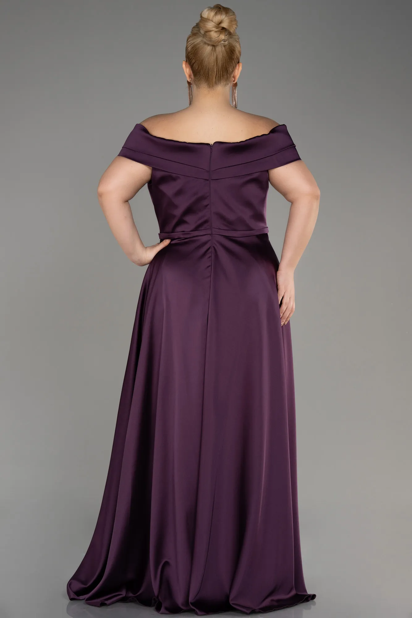 Robe De Soirée Grande Taille Satin Longue Émeraude ABU2355