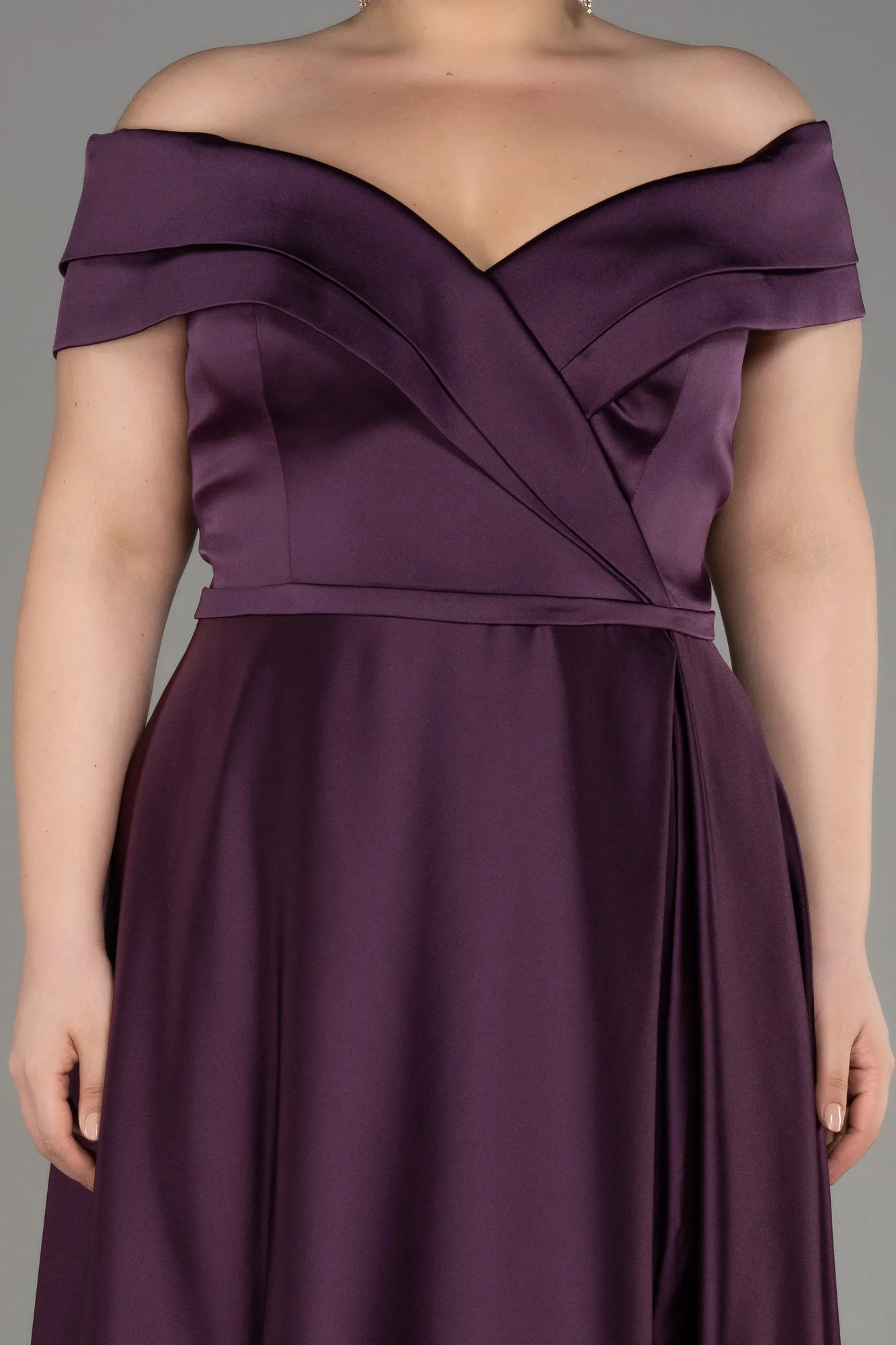 Robe De Soirée Grande Taille Satin Longue Émeraude ABU2355