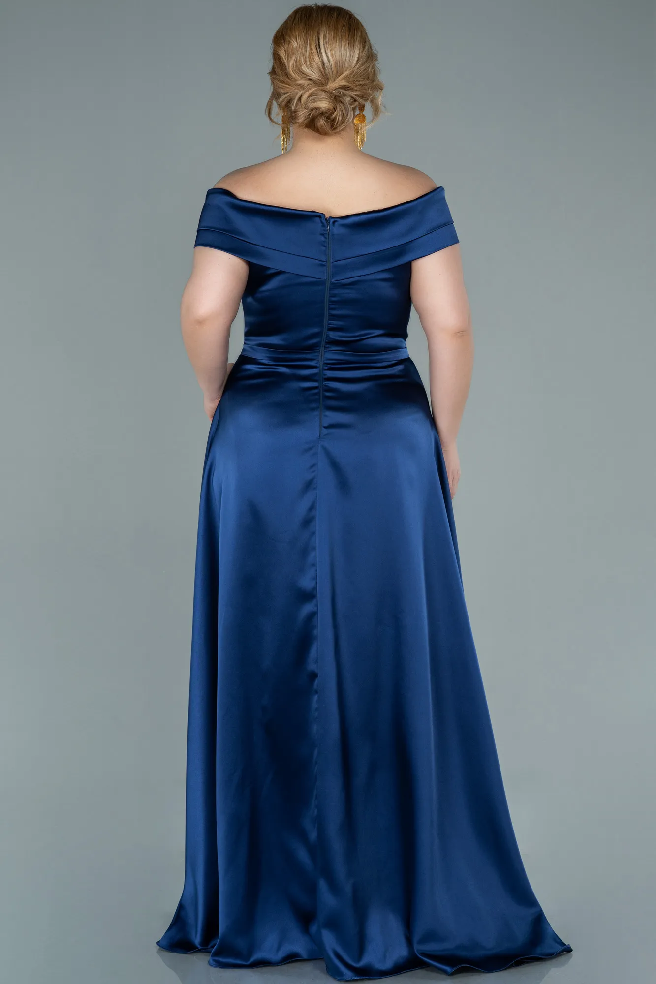 Robe De Soirée Grande Taille Satin Longue Émeraude ABU2355