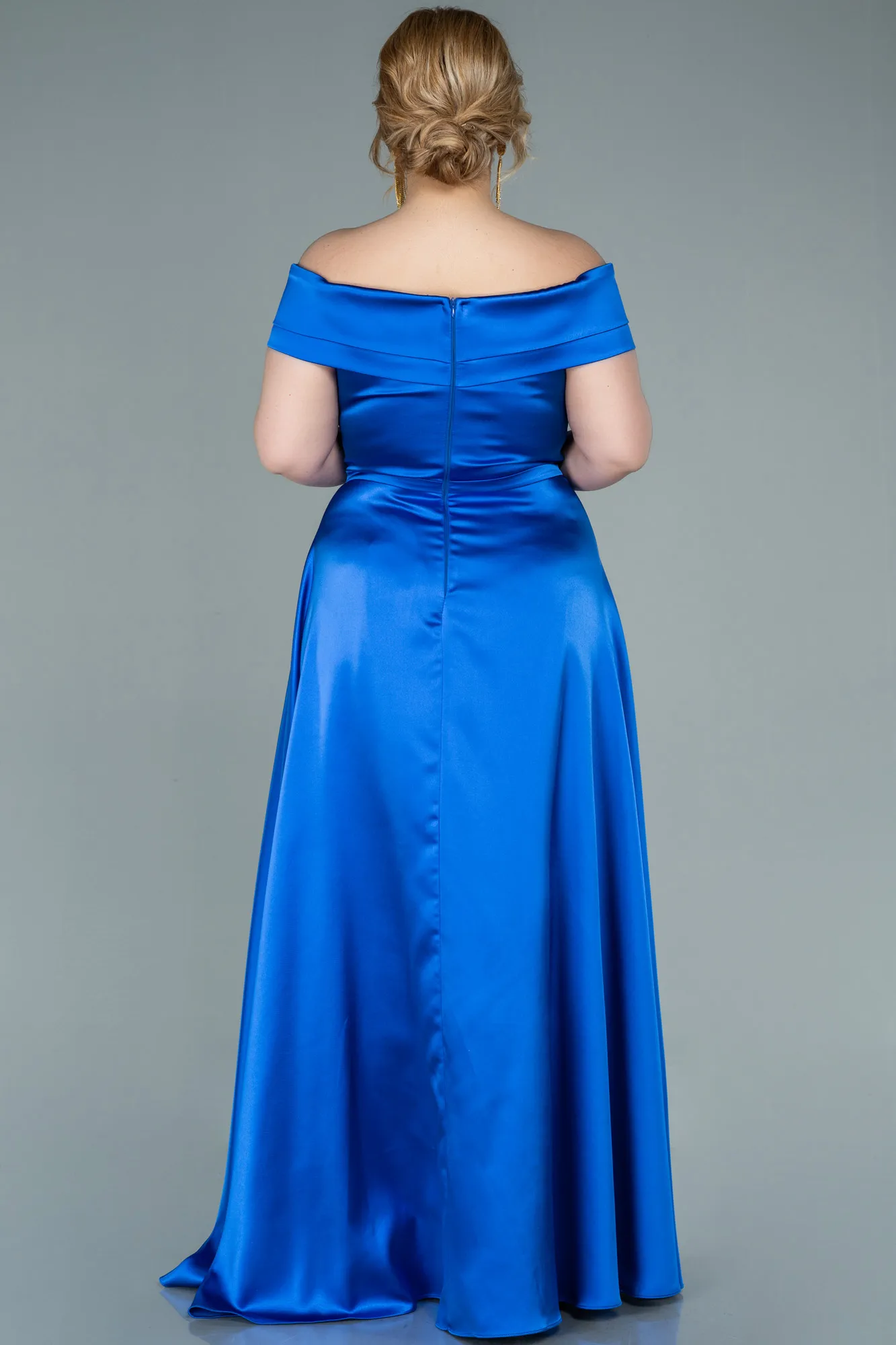 Robe De Soirée Grande Taille Satin Longue Émeraude ABU2355