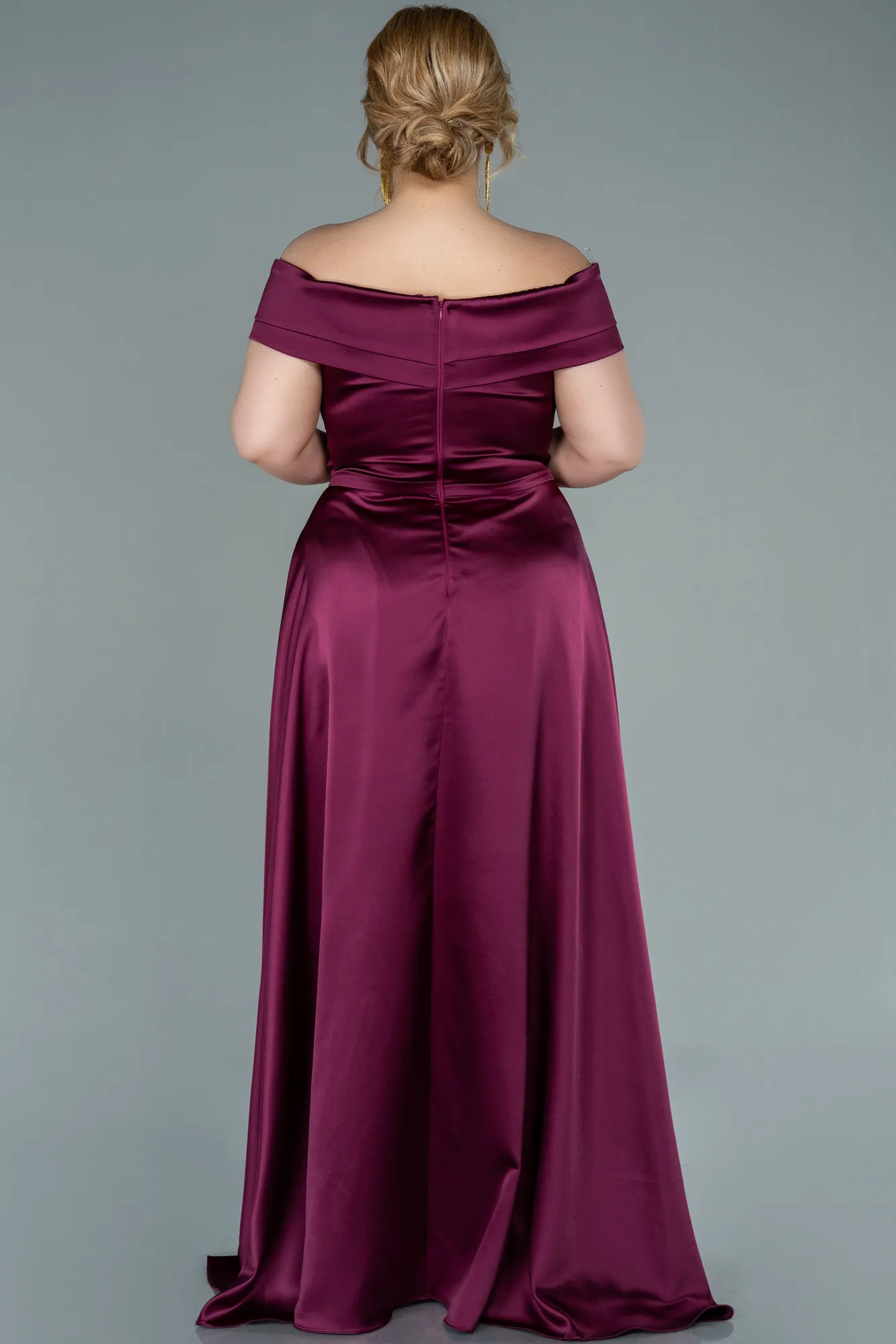 Robe De Soirée Grande Taille Satin Longue Émeraude ABU2355