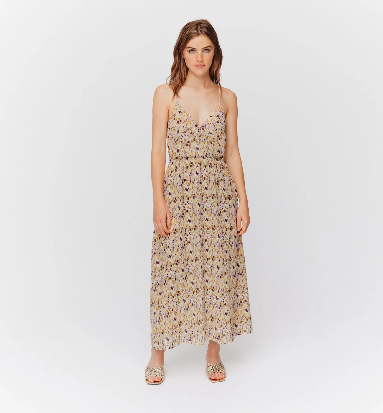 Robe en voile imprimé Femme - Imprimé écru