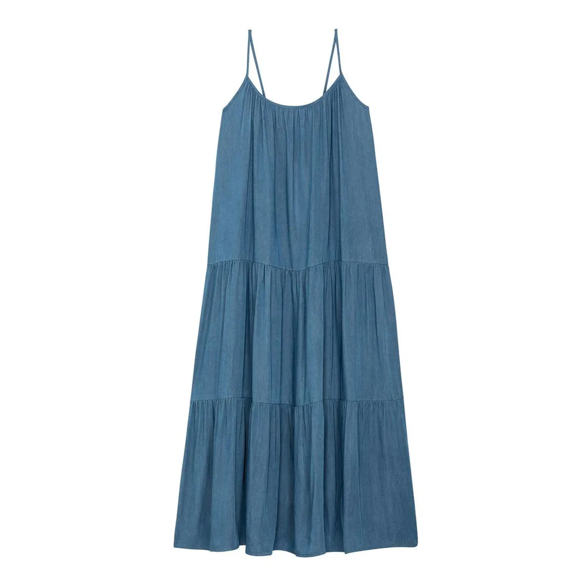 Robe fine bretelle Anaya bleu en viscose | 3 Suisses