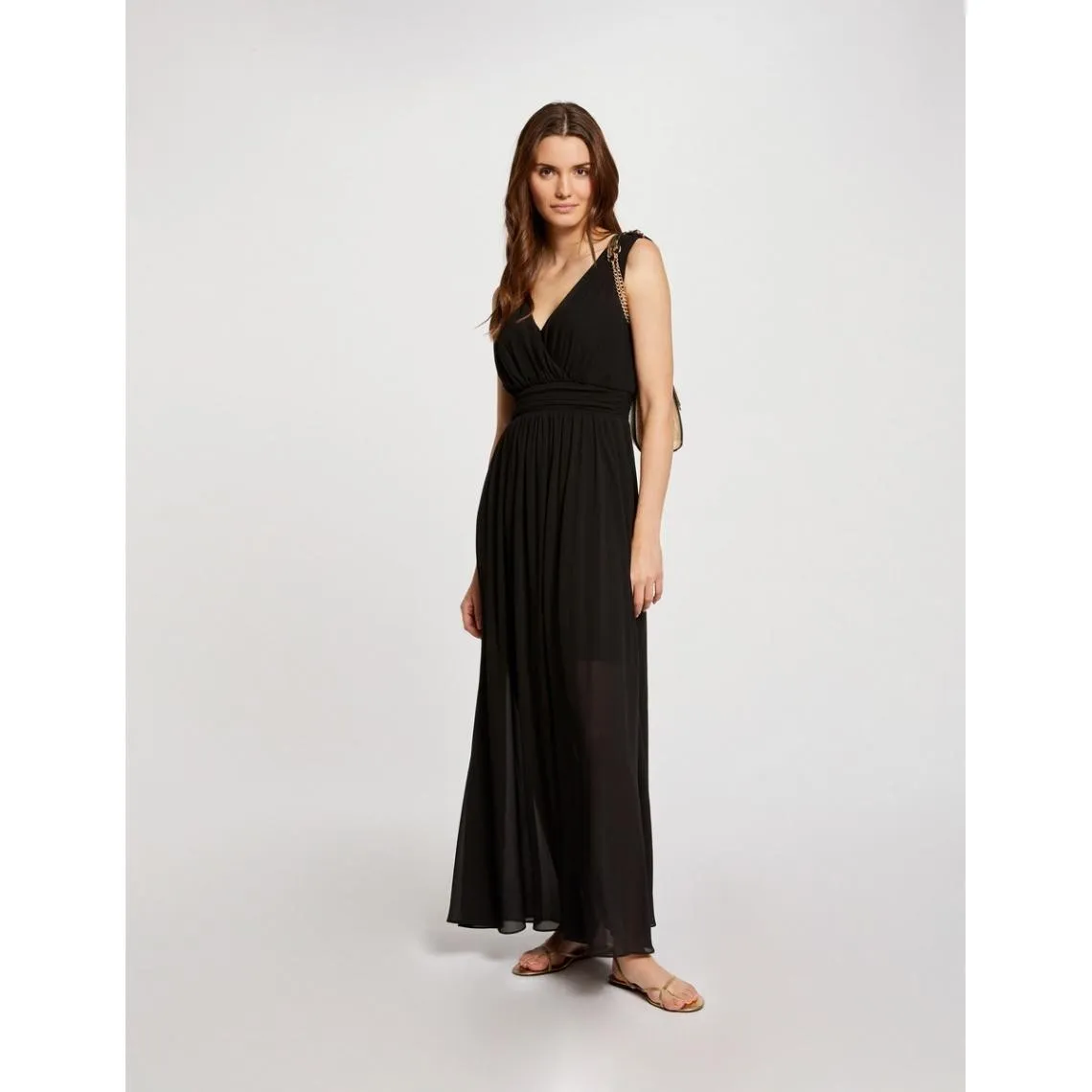 Robe longue cintrée dos en V noir | 3 Suisses