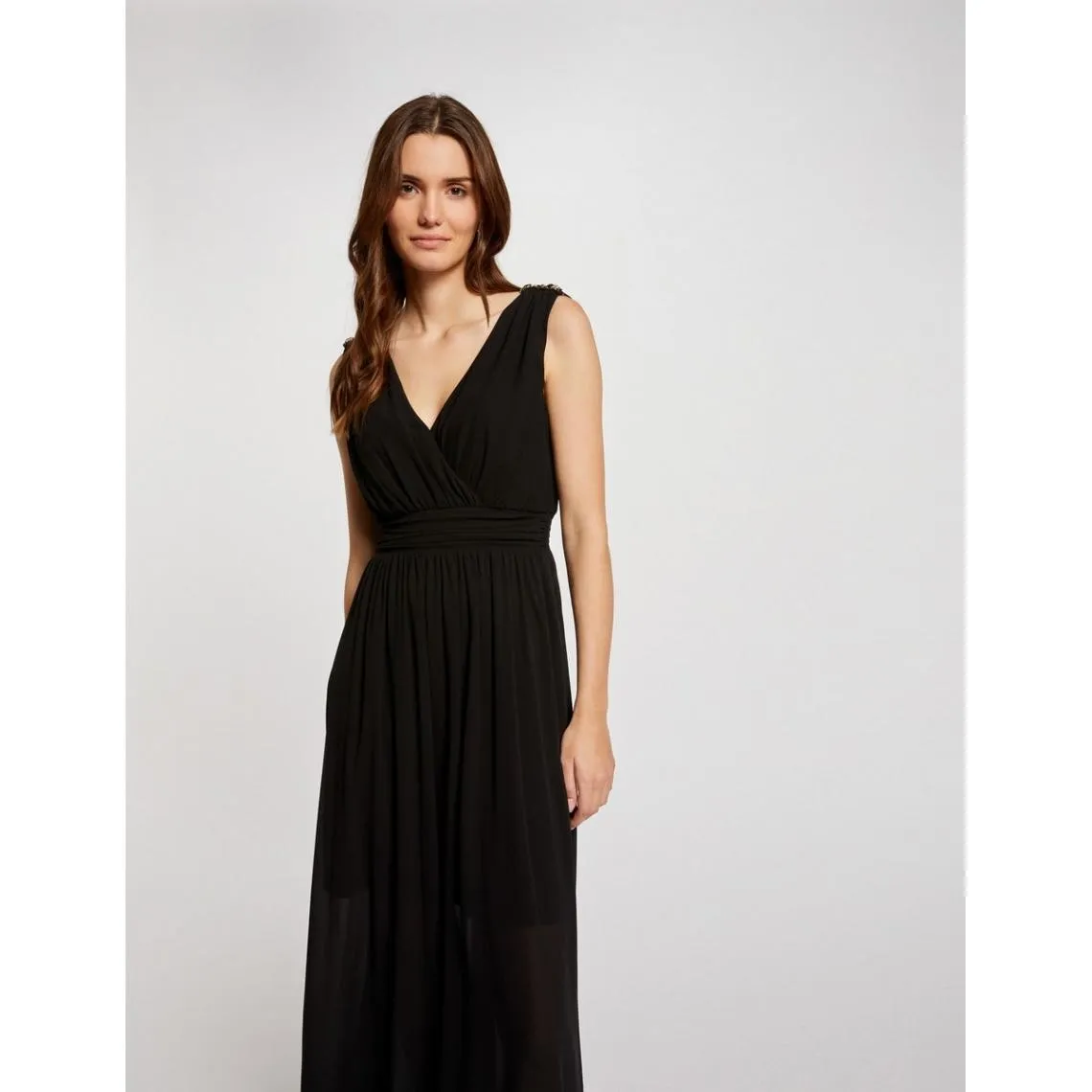 Robe longue cintrée dos en V noir | 3 Suisses