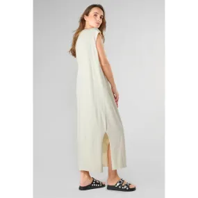 Robe longue droite IXORA crème en coton | 3 Suisses