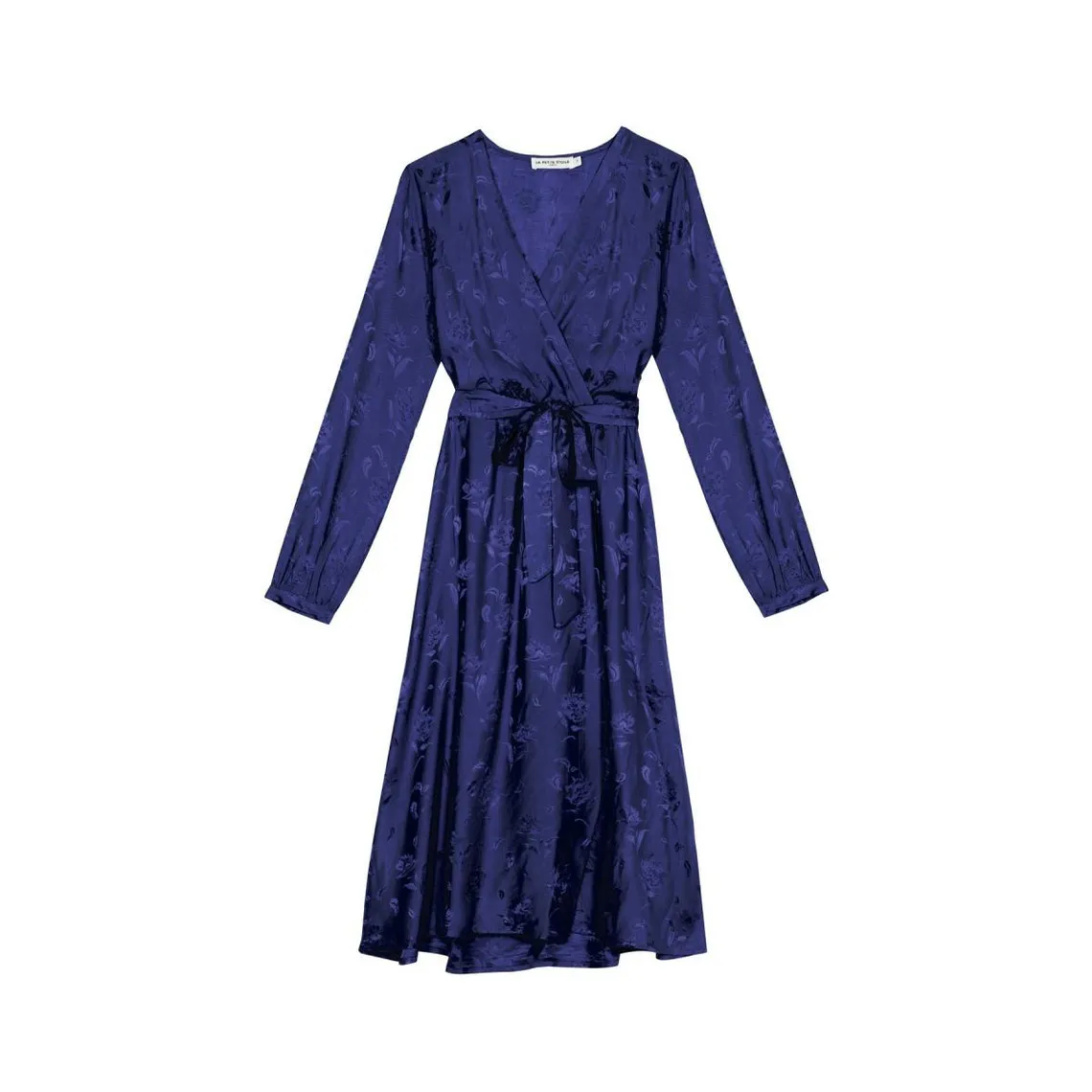 Robe mi-longue bleue DANA bleu marine en viscose | 3 Suisses