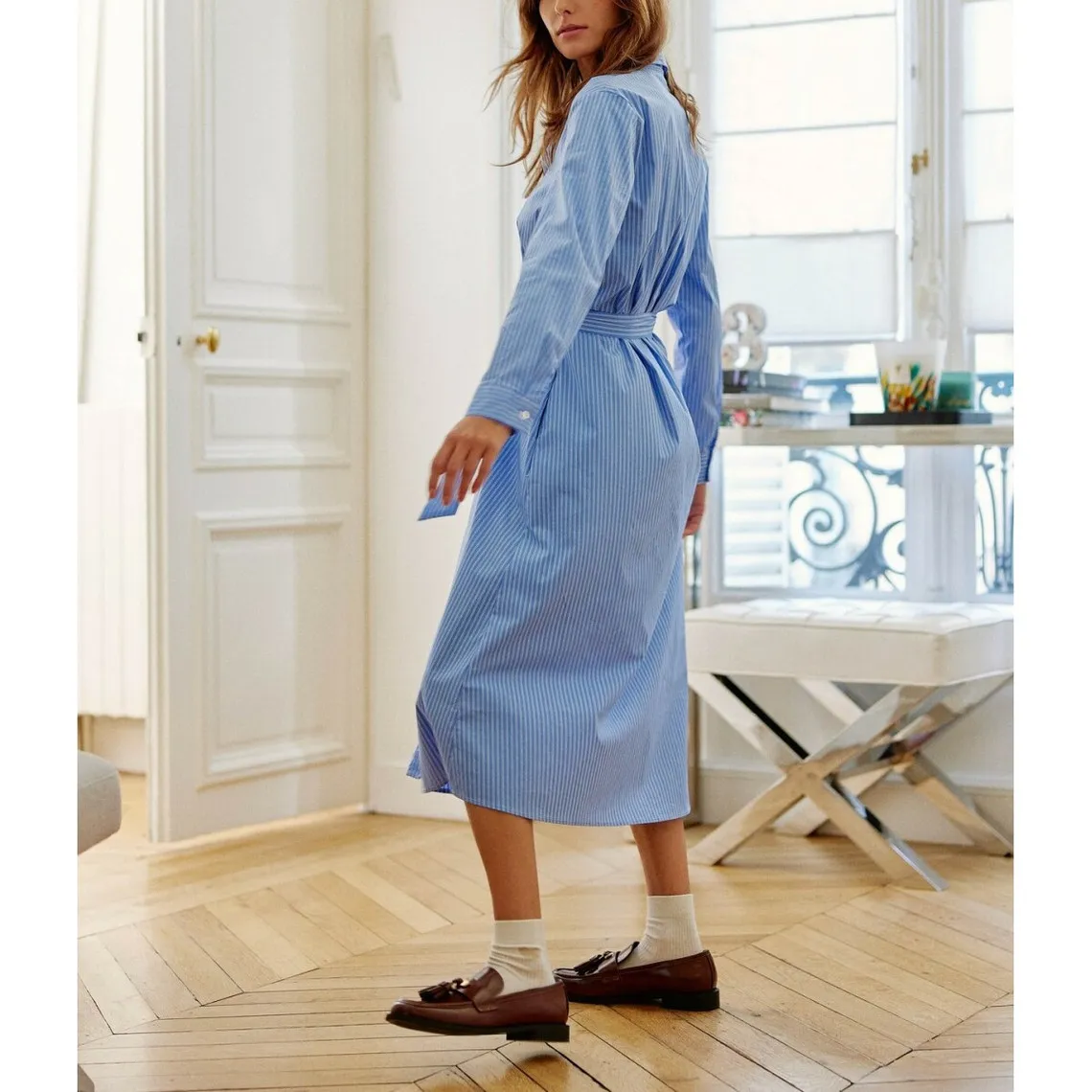 Robe REEM raye bleu en coton | 3 Suisses