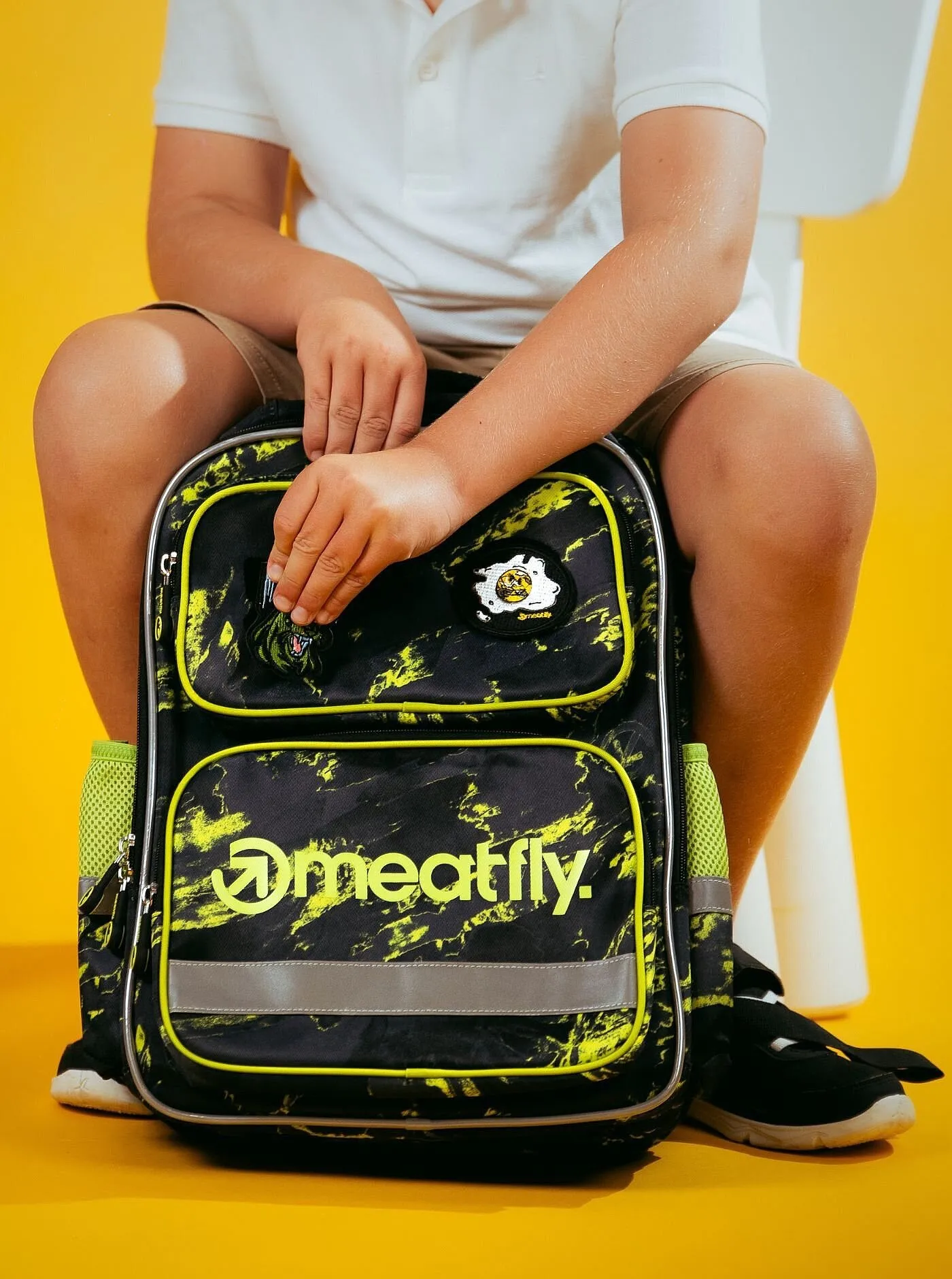 sac à dos Meatfly Max School - Lime Mossy - unisex junior