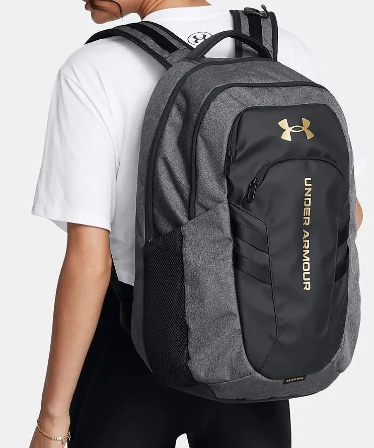 sac à dos Under Armour Hustle 6.0 Pro - Black Full Heather/Black/Metallic Gold