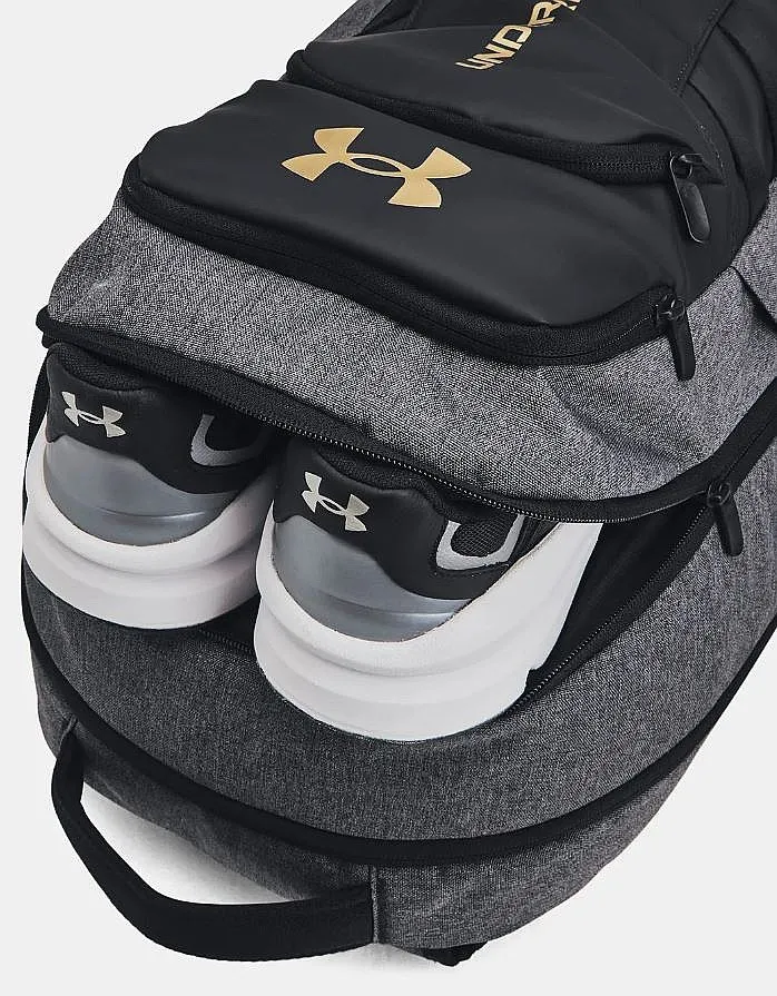 sac à dos Under Armour Hustle 6.0 Pro - Black Full Heather/Black/Metallic Gold