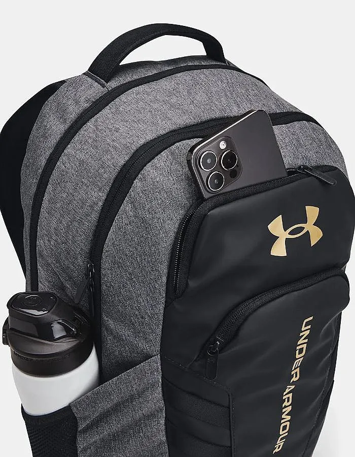 sac à dos Under Armour Hustle 6.0 Pro - Black Full Heather/Black/Metallic Gold