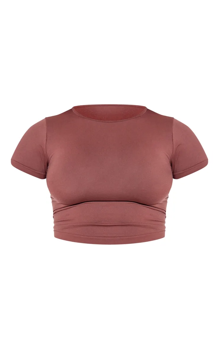 Shape T-shirt long stretch chocolat sans coutures